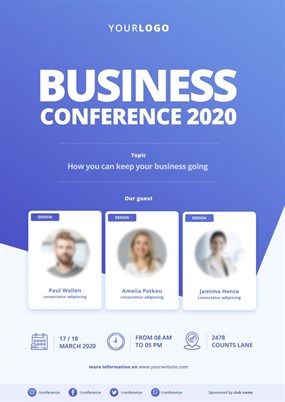 蓝色商务宣传单页